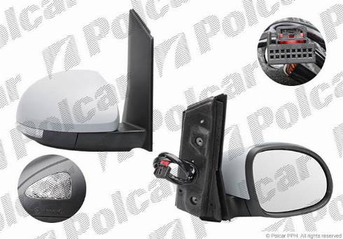 Polcar 9552525M - Зовнішнє дзеркало autocars.com.ua