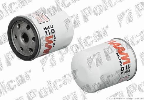 Polcar FT5754 - Масляний фільтр autocars.com.ua