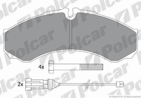 Polcar IE141208-200 - Гальмівні колодки, дискові гальма autocars.com.ua