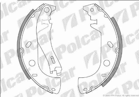 Polcar LS1847 - Комплект тормозных колодок, барабанные avtokuzovplus.com.ua