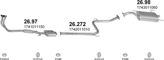 Polmo POLMO00155 - Система випуску ОГ autocars.com.ua