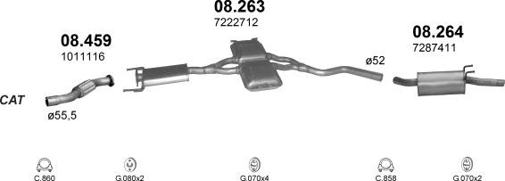 Polmo POLMO00250 - Система випуску ОГ autocars.com.ua