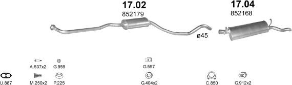Polmo POLMO00285 - Система випуску ОГ autocars.com.ua