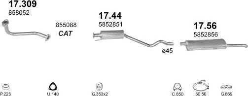 Polmo POLMO00350 - Система випуску ОГ autocars.com.ua