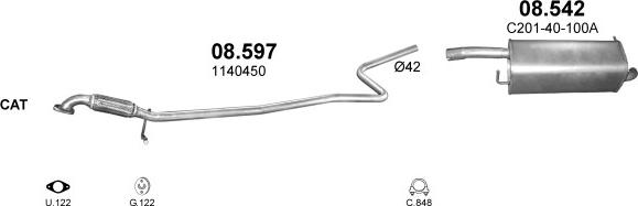 Polmo POLMO00586 - Система випуску ОГ autocars.com.ua