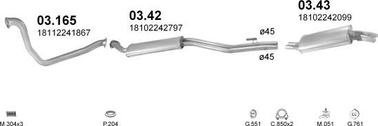 Polmo POLMO00596 - Система випуску ОГ autocars.com.ua