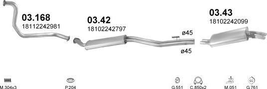 Polmo POLMO00597 - Система випуску ОГ autocars.com.ua