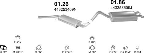 Polmo POLMO00834 - Система випуску ОГ autocars.com.ua