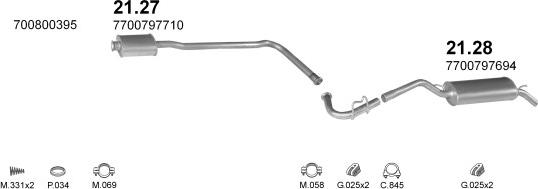 Polmo POLMO00870 - Система випуску ОГ autocars.com.ua