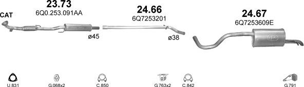 Polmo POLMO00903 - Система випуску ОГ autocars.com.ua