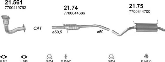 Polmo POLMO00908 - Система випуску ОГ autocars.com.ua