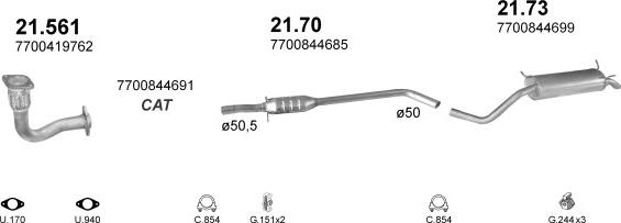 Polmo POLMO00928 - Система випуску ОГ autocars.com.ua