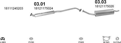 Polmo POLMO00993 - Система випуску ОГ autocars.com.ua