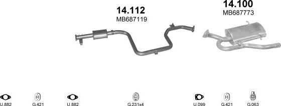 Polmo POLMO01030 - Система випуску ОГ autocars.com.ua