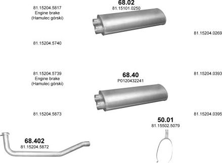 Polmo POLMO01057 - Система випуску ОГ autocars.com.ua