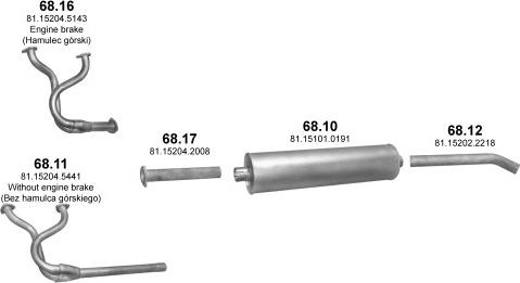 Polmo POLMO01076 - Система випуску ОГ autocars.com.ua