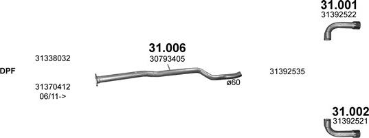 Polmo POLMO01243 - Система випуску ОГ autocars.com.ua