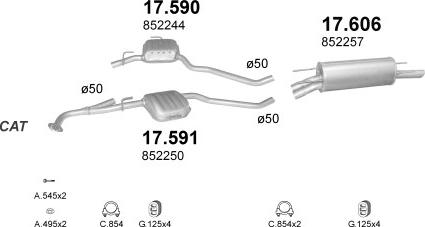 Polmo POLMO01410 - Система випуску ОГ autocars.com.ua