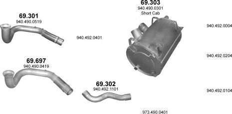 Polmo POLMO01483 - Система випуску ОГ autocars.com.ua