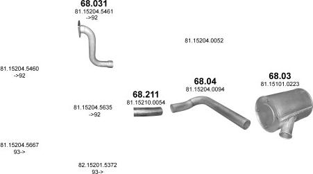 Polmo POLMO01490 - Система випуску ОГ autocars.com.ua