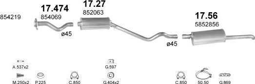 Polmo POLMO01653 - Система випуску ОГ autocars.com.ua