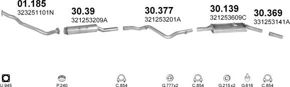 Polmo POLMO01774 - Система випуску ОГ autocars.com.ua