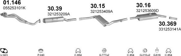 Polmo POLMO01780 - Система випуску ОГ autocars.com.ua