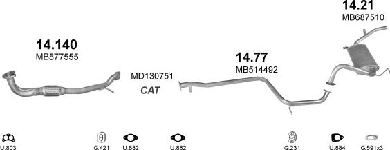Polmo POLMO02120 - Система випуску ОГ autocars.com.ua