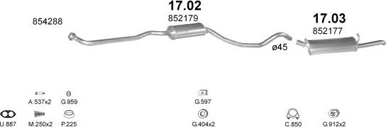 Polmo POLMO02128 - Система випуску ОГ autocars.com.ua
