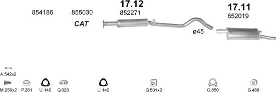 Polmo POLMO02129 - Система випуску ОГ autocars.com.ua