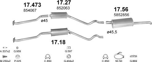 Polmo POLMO02136 - Система випуску ОГ autocars.com.ua