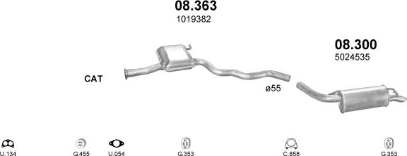 Polmo POLMO03692 - Система випуску ОГ autocars.com.ua