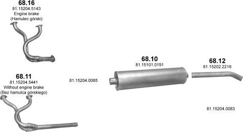 Polmo POLMO04423 - Система випуску ОГ autocars.com.ua