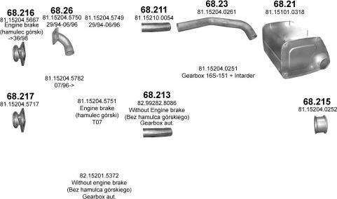 Polmo POLMO06456 - Система випуску ОГ autocars.com.ua