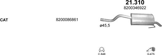 Polmo POLMO08507 - Система випуску ОГ autocars.com.ua