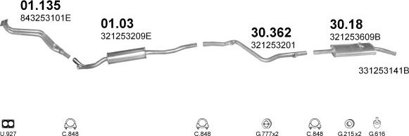 Polmo POLMO10812 - Система випуску ОГ autocars.com.ua