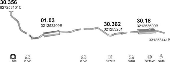 Polmo POLMO10885 - Система випуску ОГ autocars.com.ua