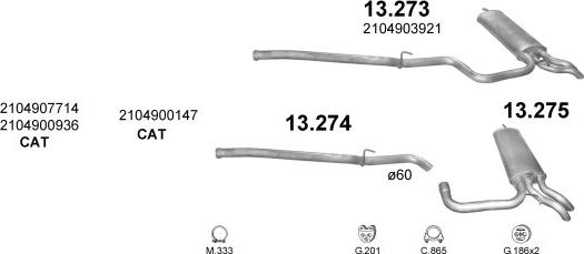 Polmo POLMO90099 - Система випуску ОГ autocars.com.ua