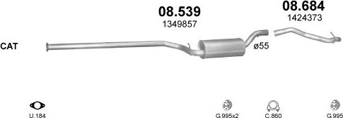 Polmo POLMO99249 - Система випуску ОГ autocars.com.ua