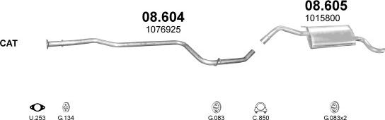Polmo POLMO99353 - Система випуску ОГ autocars.com.ua