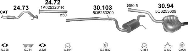 Polmo POLMO99594 - Система випуску ОГ autocars.com.ua