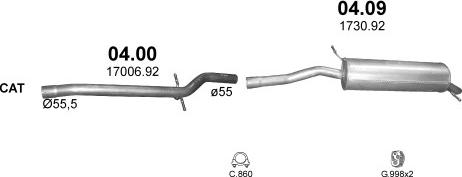 Polmo POLMO99686 - Система випуску ОГ autocars.com.ua