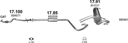 Polmo POLMO99923 - Система випуску ОГ autocars.com.ua