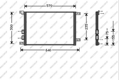 Prasco AA080C001 - Конденсатор, кондиціонер autocars.com.ua