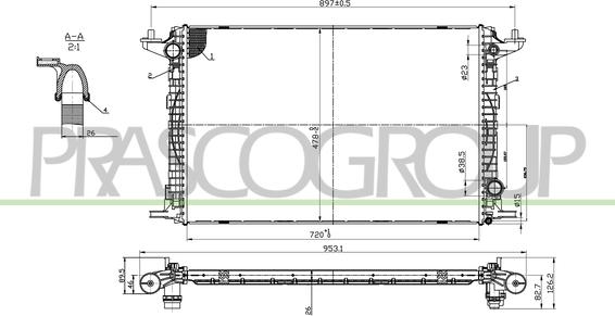 Prasco AD026R004 - Радіатор, охолодження двигуна autocars.com.ua