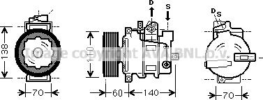 Prasco AIAK269 - Компресор, кондиціонер autocars.com.ua