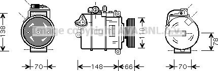 Prasco AIK275 - Компрессор кондиционера avtokuzovplus.com.ua