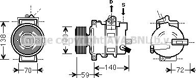 Prasco AIK314 - Компрессор кондиционера avtokuzovplus.com.ua