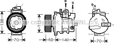 Prasco AIK266 - Компрессор кондиционера avtokuzovplus.com.ua