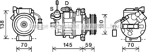 Prasco AIK342 - Компресор, кондиціонер autocars.com.ua